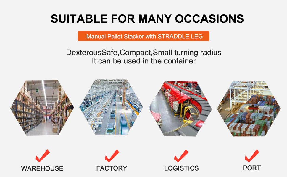 Tory Carrier T-3004 | Manual Straddle Stacker | 1100 lbs Capacity | 63" Lift Height