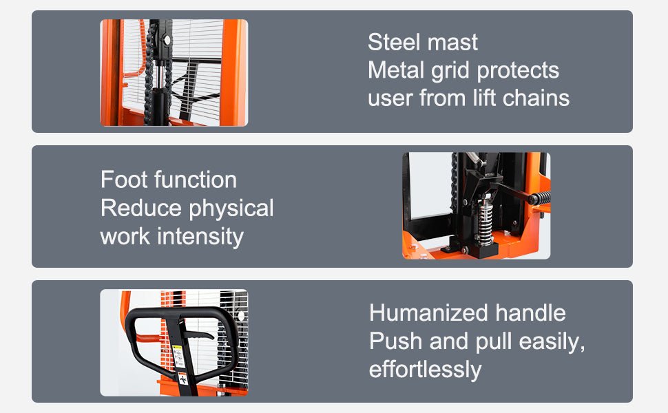 Tory Carrier T-3004 | Manual Straddle Stacker | 1100 lbs Capacity | 63" Lift Height