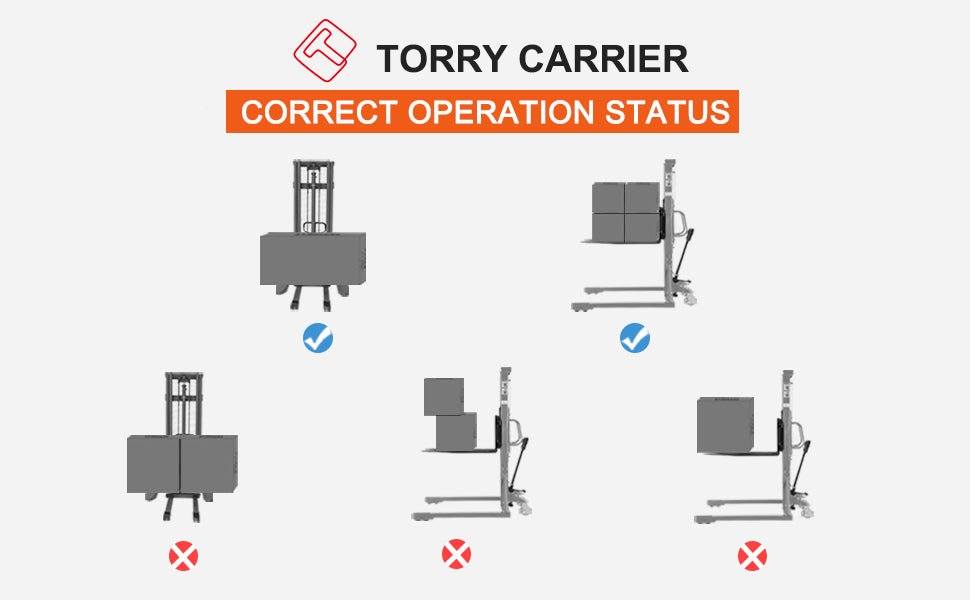 Tory Carrier T-3004 | Manual Straddle Stacker | 1100 lbs Capacity | 63" Lift Height