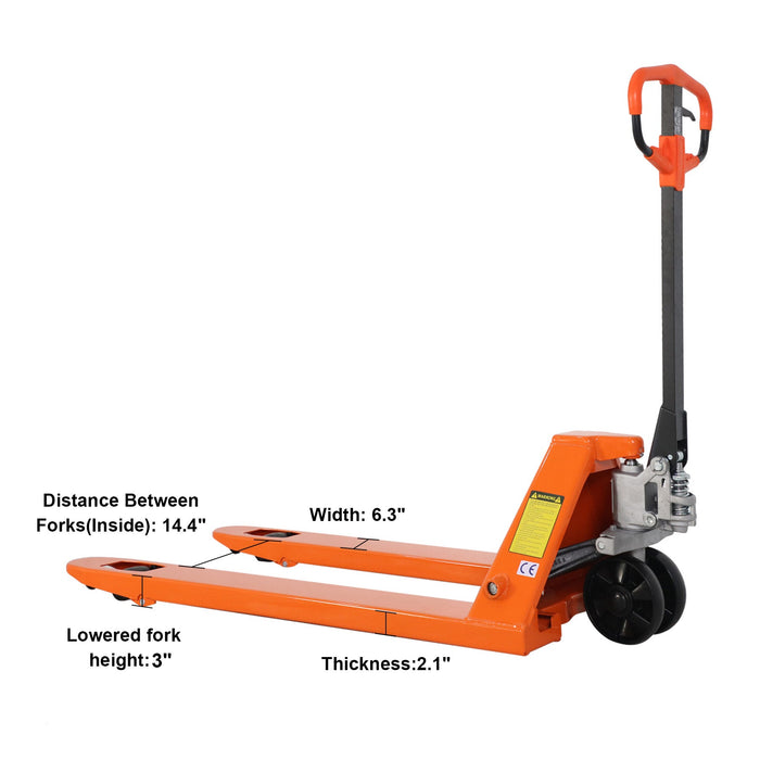 Tory Carrier T-1007(NYLON) | Manual Pallet Jack | 5500 lbs Capacity | 48"Lx27"W Forks