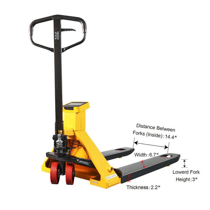 Tory Carrier A-1035 | Manual Pallet Jack w/ Scale | 5500 lbs Capacity | 45"Lx27"W Forks