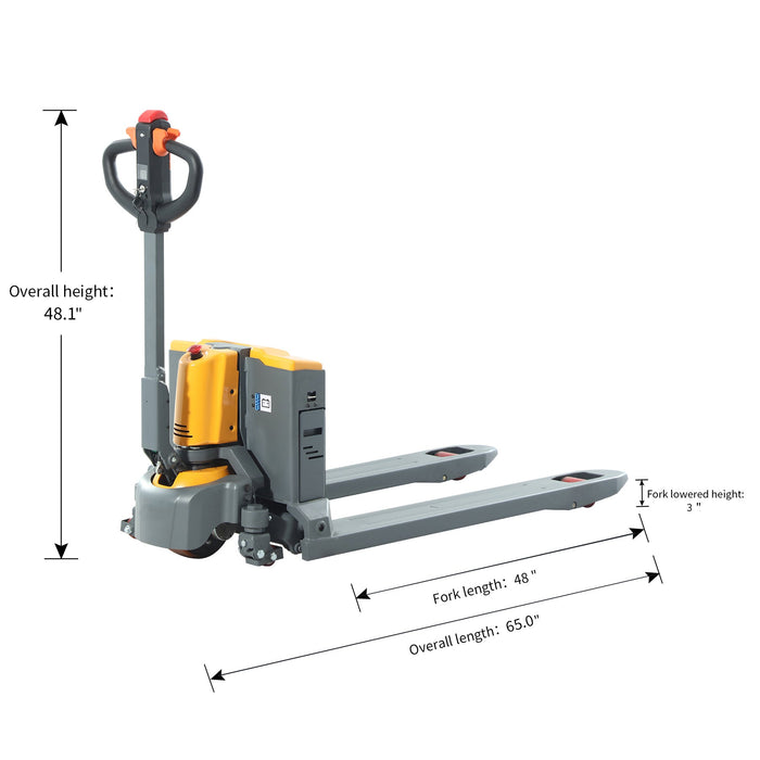 Tory Carrier T-1037 | Electric Pallet Jack | 3300/4400 lbs Capacity | 48"Lx27"W Forks