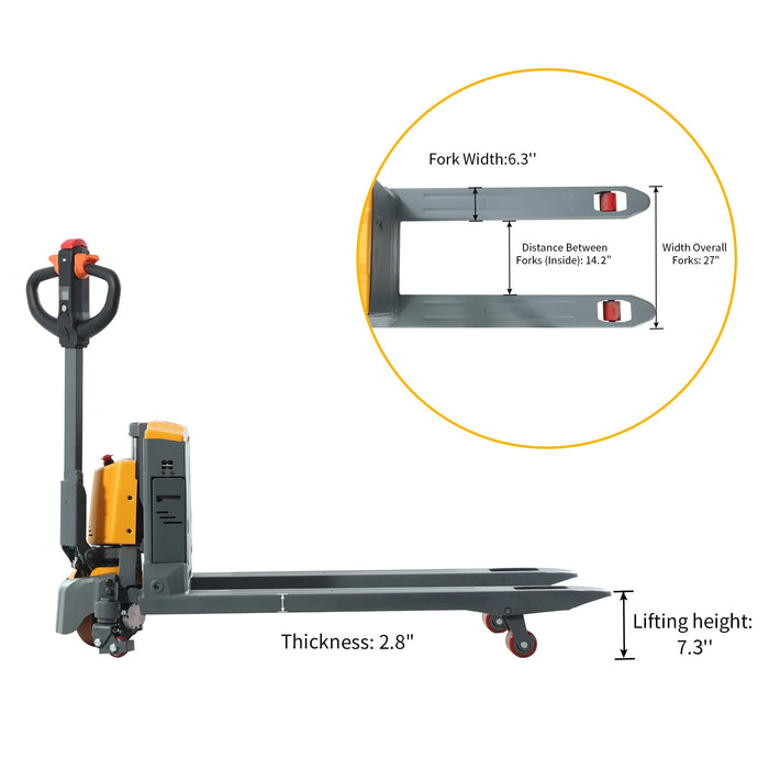 Tory Carrier T-1037 | Electric Pallet Jack | 3300/4400 lbs Capacity | 48"Lx27"W Forks