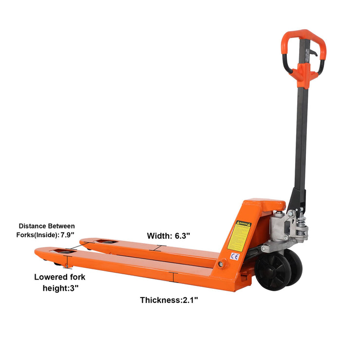 Tory Carrier T-1006/Nylon | Manual Hydraulic Pallet Jack | 5500 lbs Capacity | 48"Lx21"W Forks