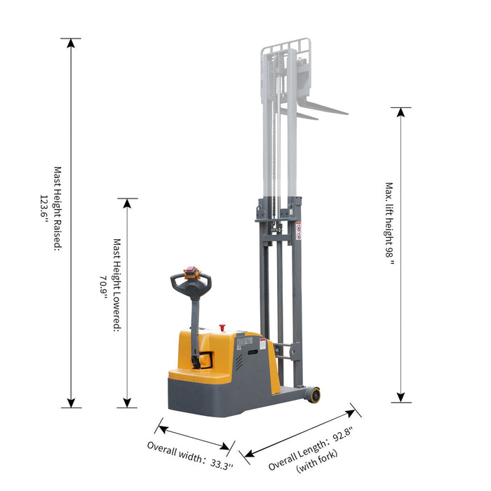 Tory Carrier A-3043 | Electric Counterbalance Stacker | 2200 lbs Capacity | 98" Lift Height