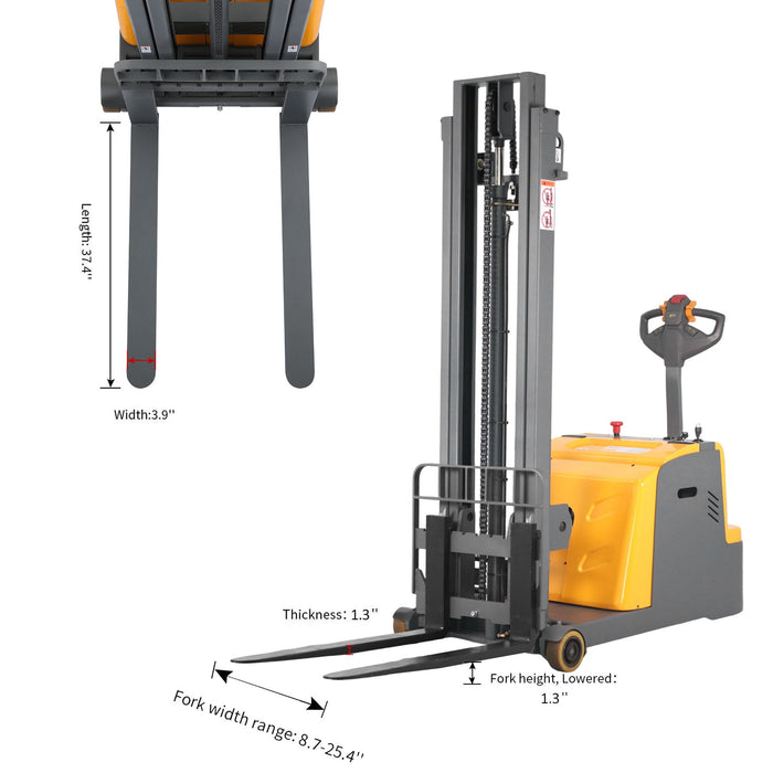 Tory Carrier A-3043 | Electric Counterbalance Stacker | 2200 lbs Capacity | 98" Lift Height
