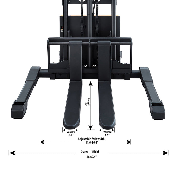 Tory Carrier A-3012 | Semi Electric Straddle Stacker | 3300 lbs Capacity | 118" Lift Height