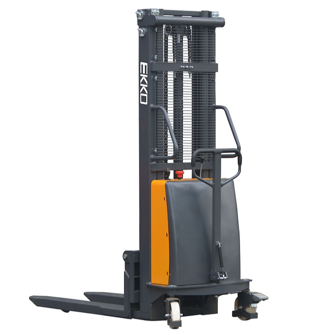 EKKO EA15C | Semi-Electric Fork-Over Stacker | 3300 lbs Capacity | 119.3" Lift Height