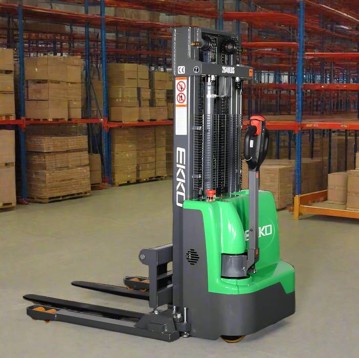 EKKO EB12E-98Li | Lithium Straddle Stacker | 2640 lbs Capacity | 98" Lift Height