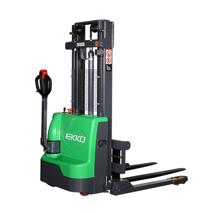 EKKO EB12E-98Li | Lithium Straddle Stacker | 2640 lbs Capacity | 98" Lift Height