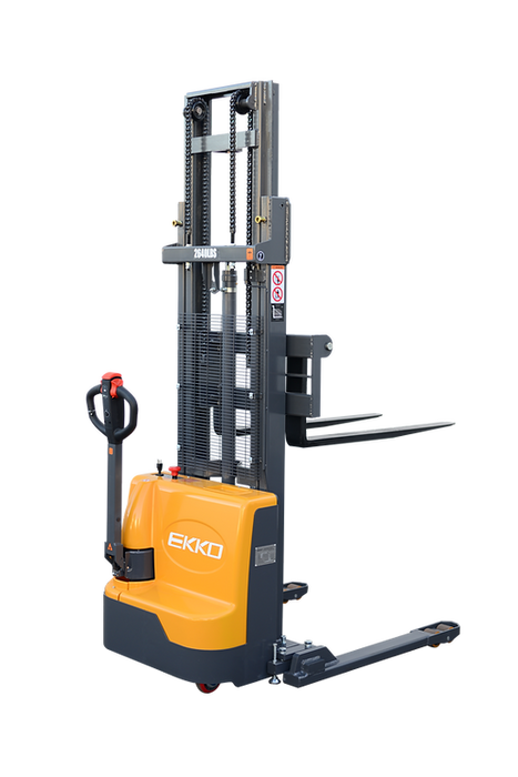 EKKO EB12EA | Electric Straddle Stacker | 3000 lbs Capacity | 145.67" Lift Height