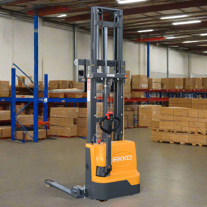 EKKO EB12E | Electric Straddle Stacker | 2640 lbs Capacity | 119.4" Lift Height