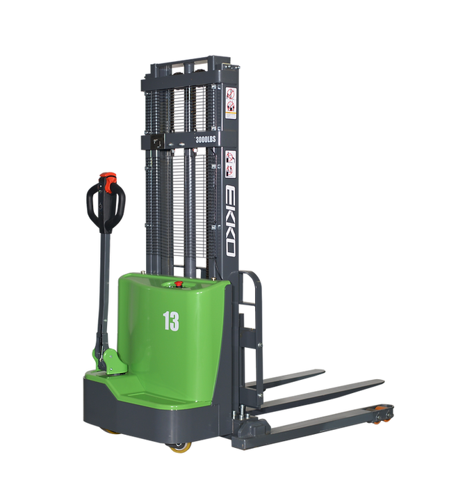 EKKO EB13C-118Li | Lithium Straddle Stacker | 2800 lbs Capacity | 118" Lift Height