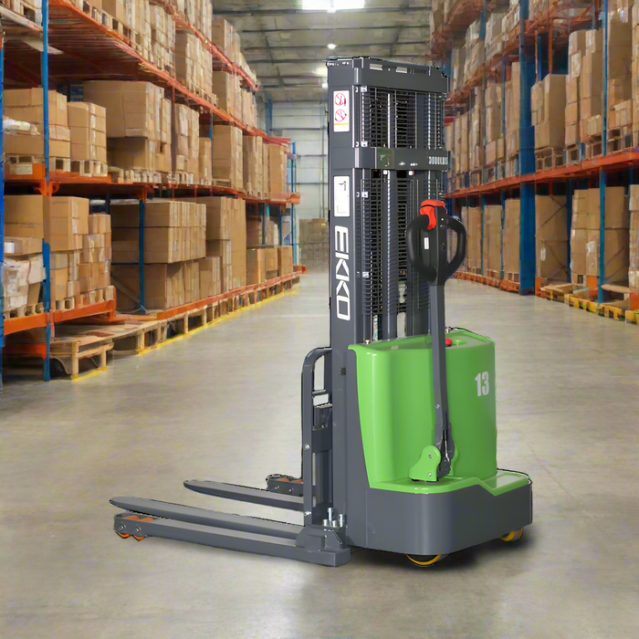 EKKO EB13C-138Li | Lithium Straddle Stacker | 2800 lbs Capacity | 138" Lift Height