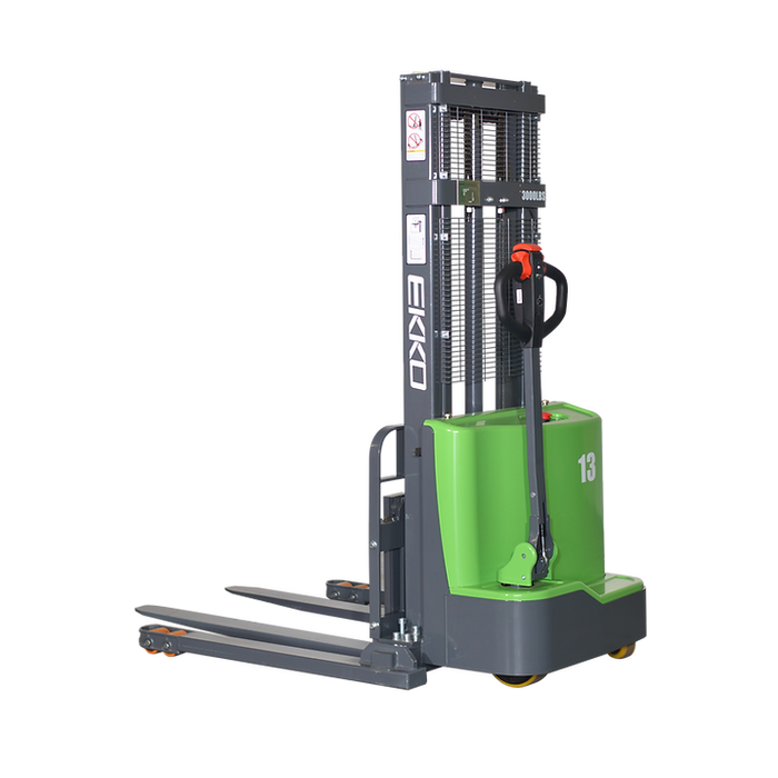 EKKO EB13C-138Li | Lithium Straddle Stacker | 2800 lbs Capacity | 138" Lift Height