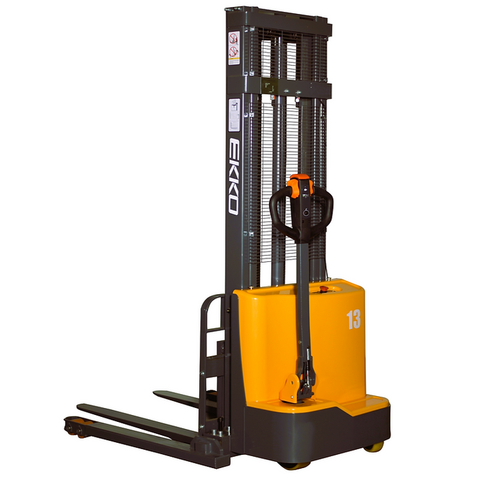 EKKO EB13C-138 | Electric Straddle Stacker | 2800 lbs Capacity | 138" Lift Height