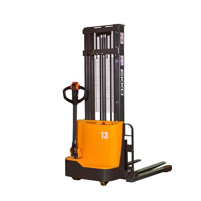 EKKO EB13C-138 | Electric Straddle Stacker | 2800 lbs Capacity | 138" Lift Height