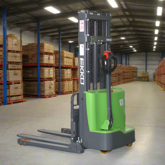 EKKO EB13C-145Li | Lithium Straddle Stacker | 2800 lbs Capacity | 145" Lift Height