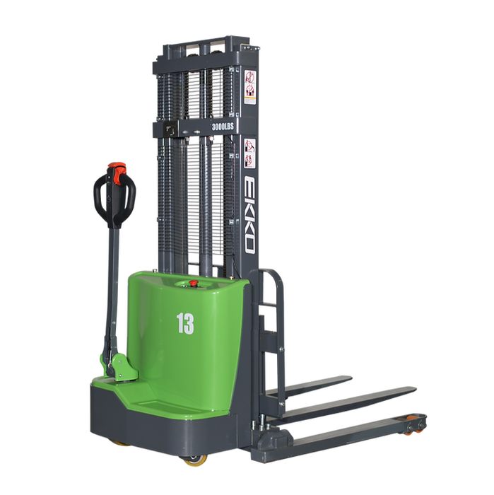 EKKO EB13C-145Li | Lithium Straddle Stacker | 2800 lbs Capacity | 145" Lift Height