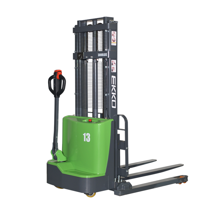 EKKO EB13C-98Li | Lithium Straddle Stacker | 2800 lbs Capacity | 98" Lift Height