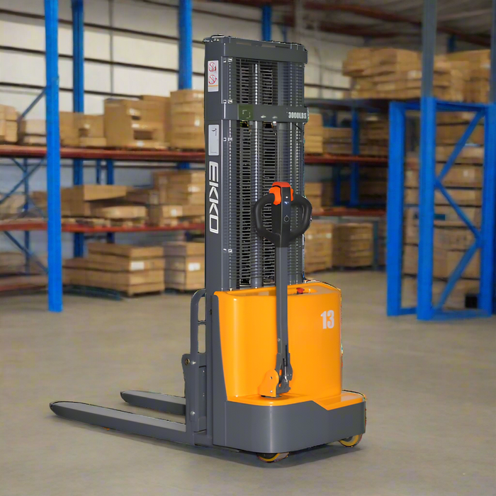 EKKO EB13CD | Electric Fork Over Stacker | 2800 lbs Capacity | 118" Lift Height