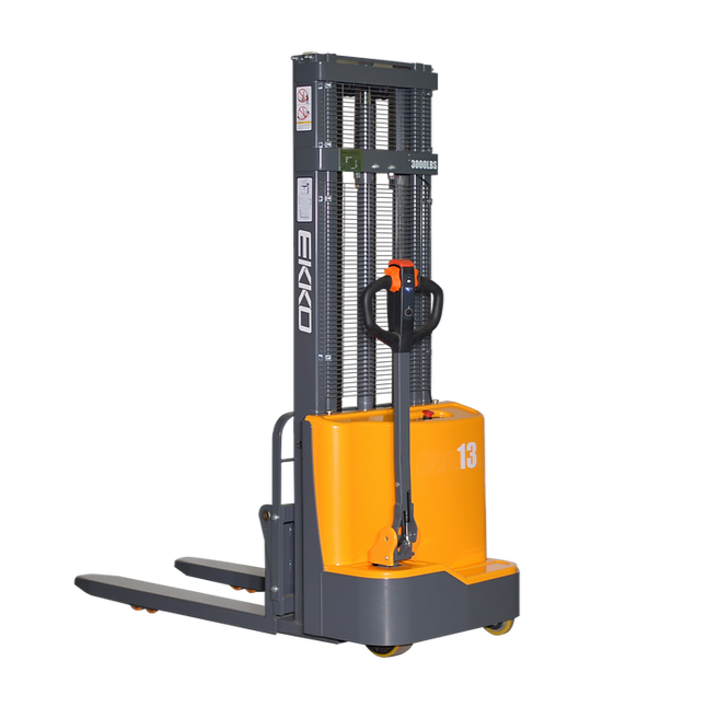 EKKO EB13CD | Electric Fork Over Stacker | 2800 lbs Capacity | 118" Lift Height