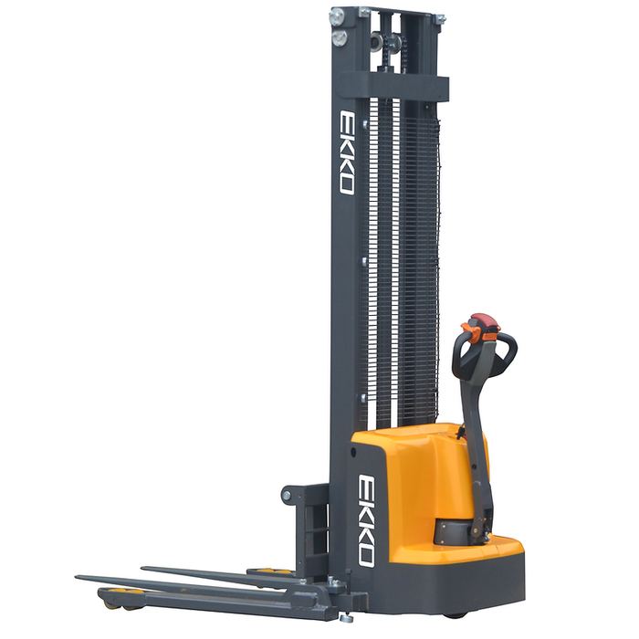 EKKO EB13E-138 | Electric Straddle Stacker | 2800 lbs Capacity | 138" Lift Height