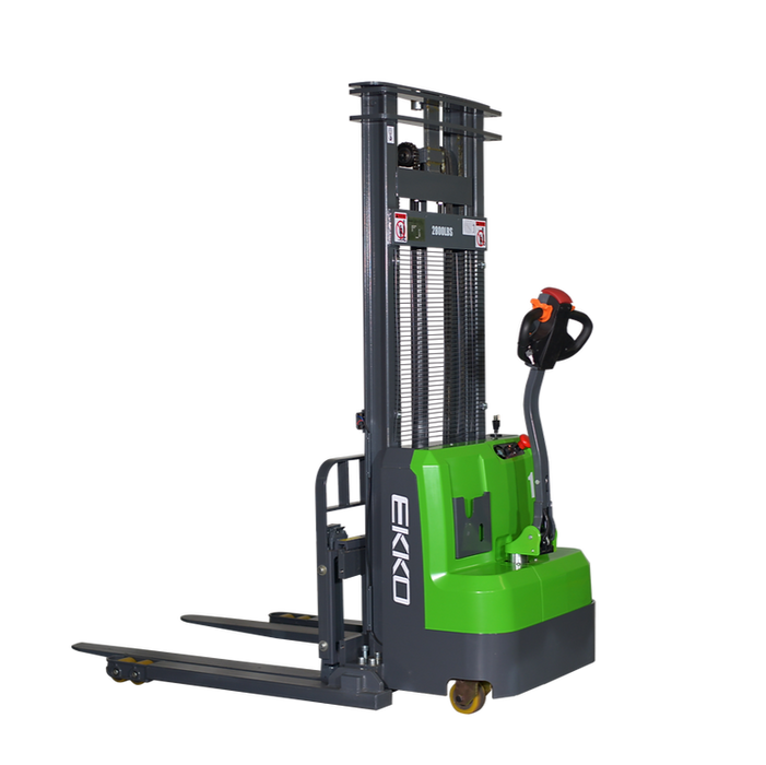 EKKO EB14C-118Li | Lithium Straddle Stacker | 3000 lbs Capacity | 118" Lift Height
