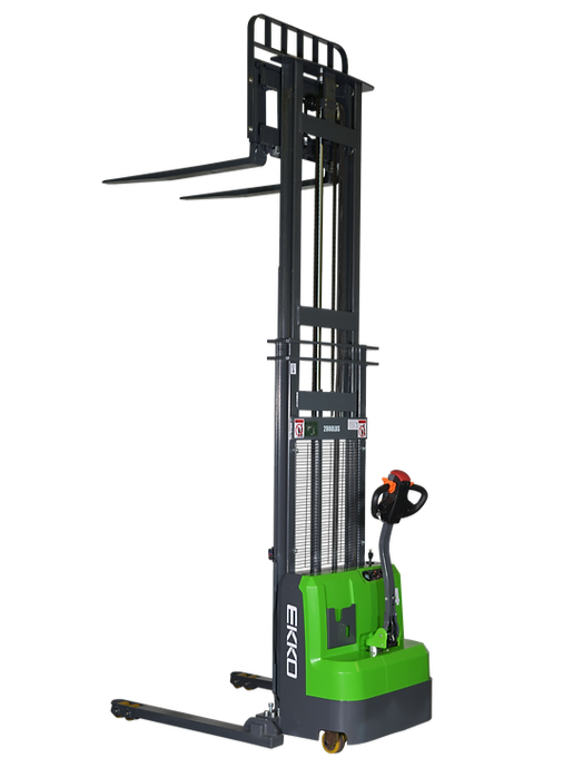 EKKO EB14C-118Li | Lithium Straddle Stacker | 3000 lbs Capacity | 118" Lift Height