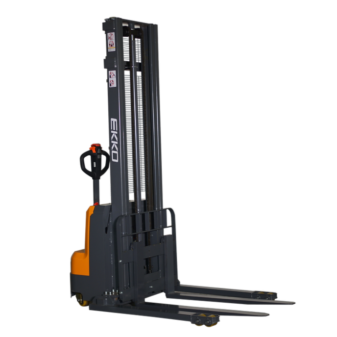 EKKO EB14C-138 | Electric Straddle Stacker | 3000 lbs Capacity | 138" Lift Height