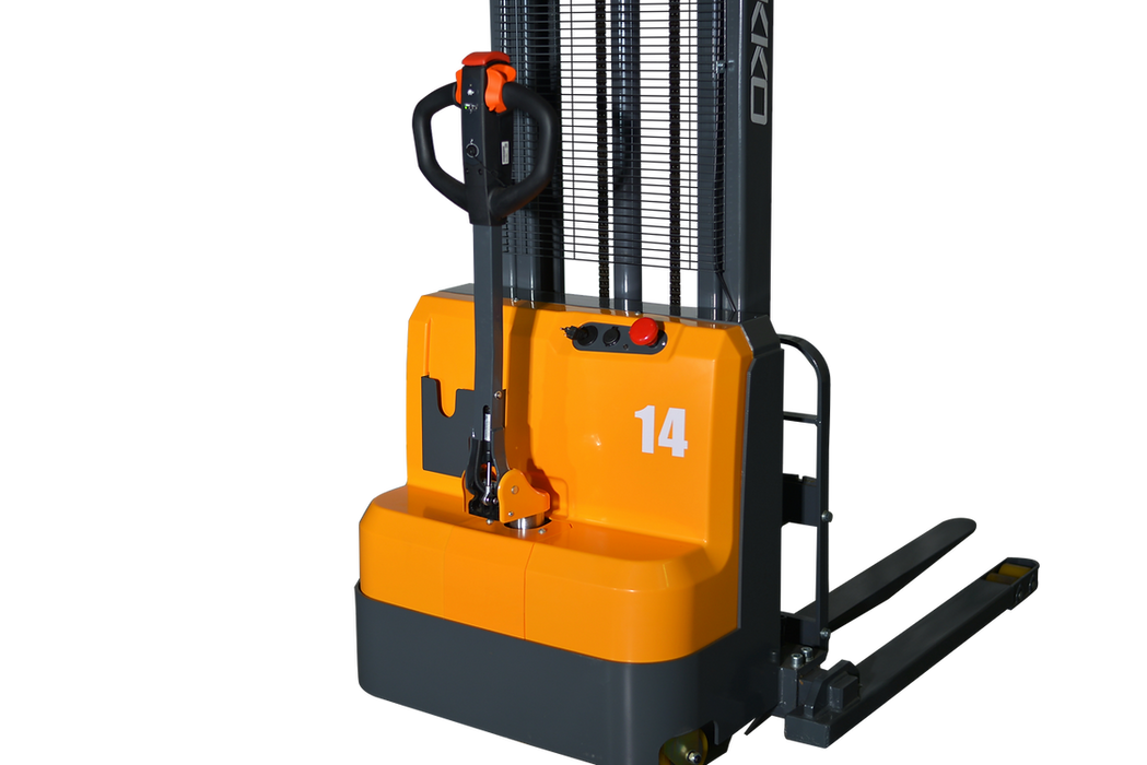 EKKO EB14C-138 | Electric Straddle Stacker | 3000 lbs Capacity | 138" Lift Height