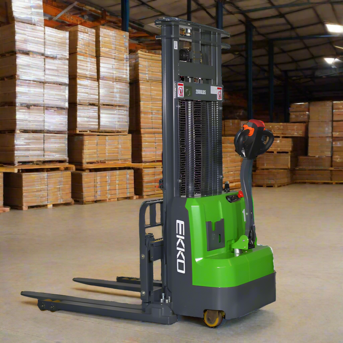 EKKO EB14C-145Li | Lithium Straddle Stacker | 3000 lbs Capacity | 145" Lift Height