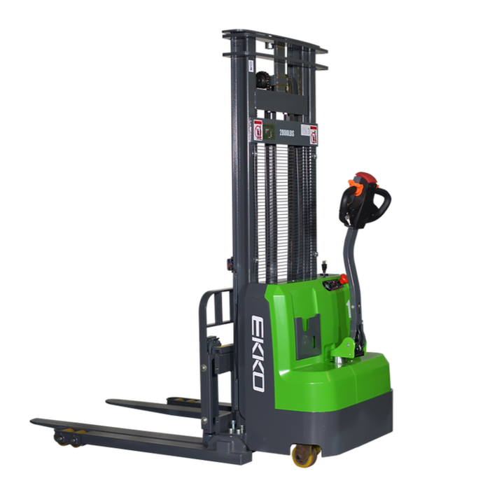 EKKO EB14C-98Li | Lithium Straddle Stacker | 3000 lbs Capacity | 98" Lift Height