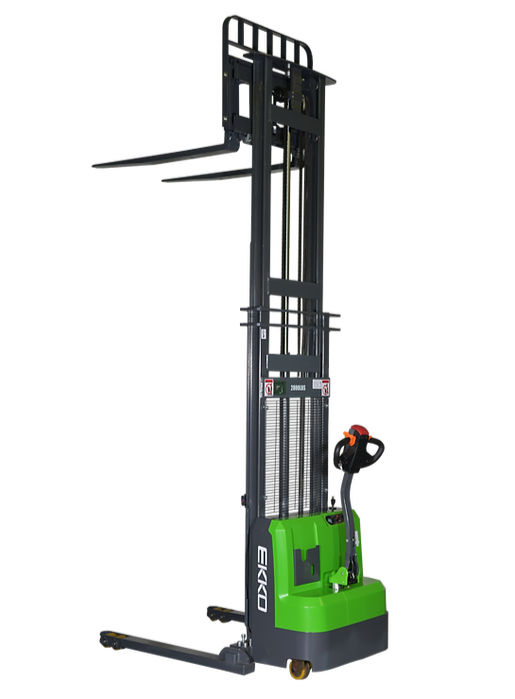 EKKO EB14C-98Li | Lithium Straddle Stacker | 3000 lbs Capacity | 98" Lift Height
