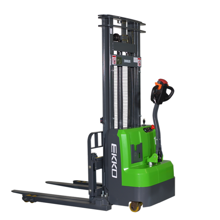 EKKO EB14CS-118Li | Lithium Straddle Stacker SIDE-SHIFT | 3000 lbs Capacity | 118" Lift Height