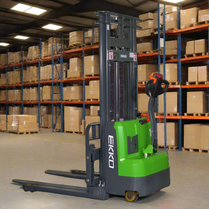 EKKO EB14CS-138Li | Lithium Straddle Stacker SIDE-SHIFT | 3000 lbs Capacity | 138" Lift Height