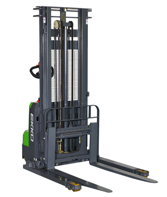 EKKO EB14CS-138Li | Lithium Straddle Stacker SIDE-SHIFT | 3000 lbs Capacity | 138" Lift Height