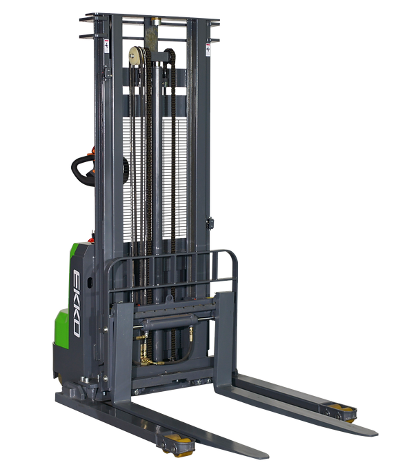 EKKO EB14CS-145Li | Lithium Straddle Stacker SIDE-SHIFT | 3000 lbs Capacity | 145" Lift Height
