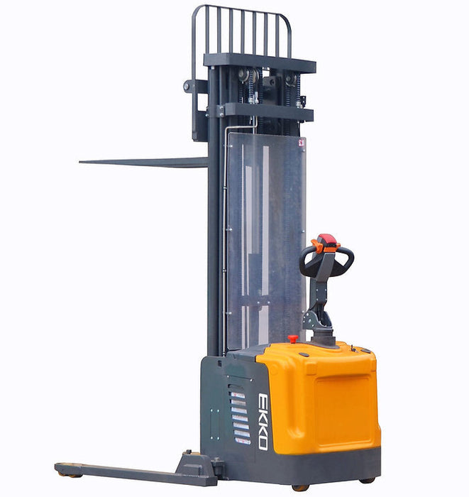 EKKO EB16EA | Full Powered Straddle Stacker | 4400 lbs Capacity | 216" Lift Height