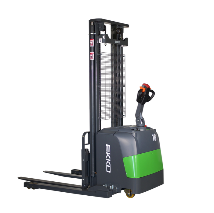 EKKO EB18C-118Li | Lithium Straddle Stacker | 4000 lbs Capacity | 118" Lift Height