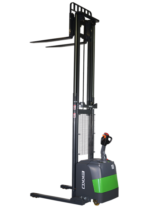EKKO EB18C-145Li | Lithium Straddle Stacker | 4000 lbs Capacity | 145" Lift Height