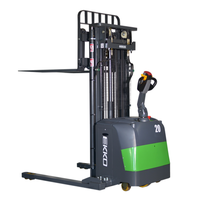 EKKO EB20CS-177Li | Lithium Straddle Stacker SIDE-SHIFT | 4400 lbs Capacity | 177" Lift Height