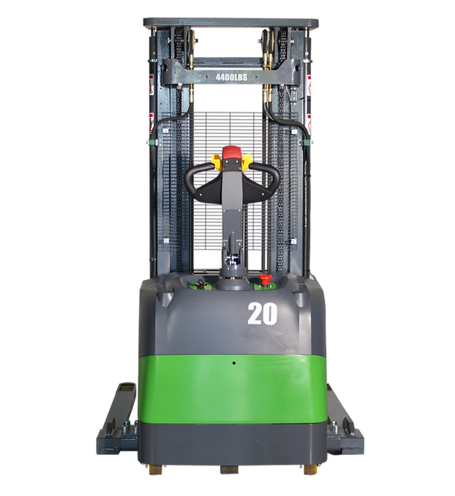 EKKO EB20CS-177Li | Lithium Straddle Stacker SIDE-SHIFT | 4400 lbs Capacity | 177" Lift Height