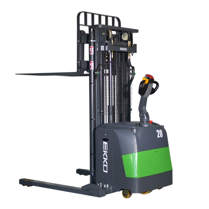 EKKO EB20CS-189Li | Lithium Straddle Stacker SIDE-SHIFT | 4400 lbs Capacity | 189" Lift Height