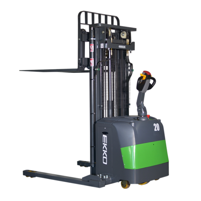 EKKO EB20CS-216Li | Lithium Straddle Stacker SIDE-SHIFT | 4400 lbs Capacity | 216" Lift Height