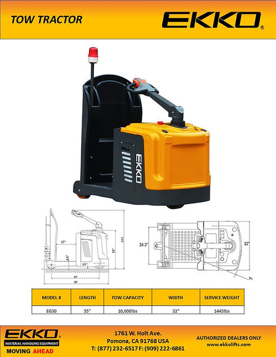 EKKO EG30 | Tow Tractor | 10,000 lbs Tow Capacity