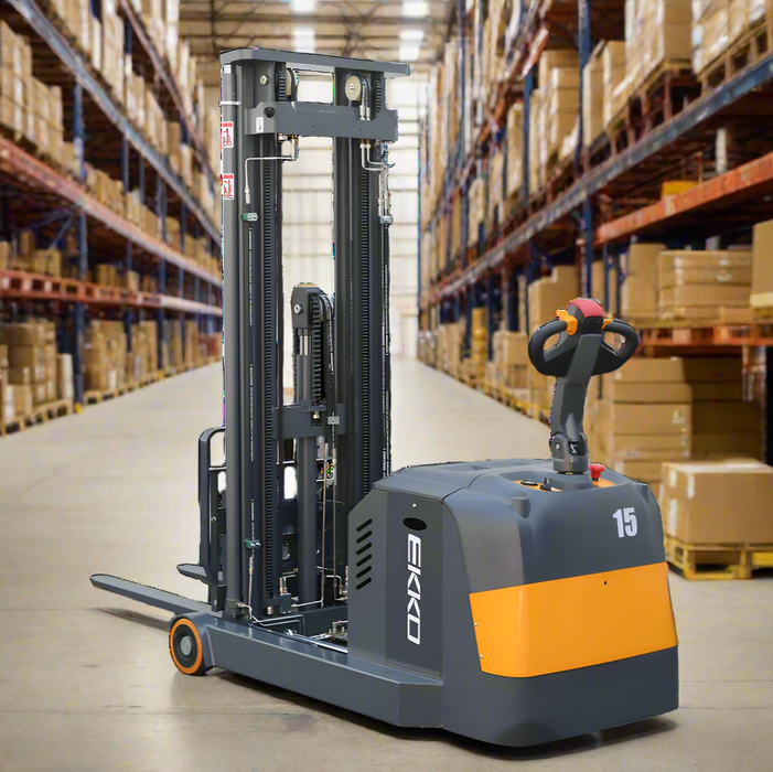 EKKO EH15T | Moving Mast Walkie Reach Truck | 3300 lbs Capacity | 138" Lift Height