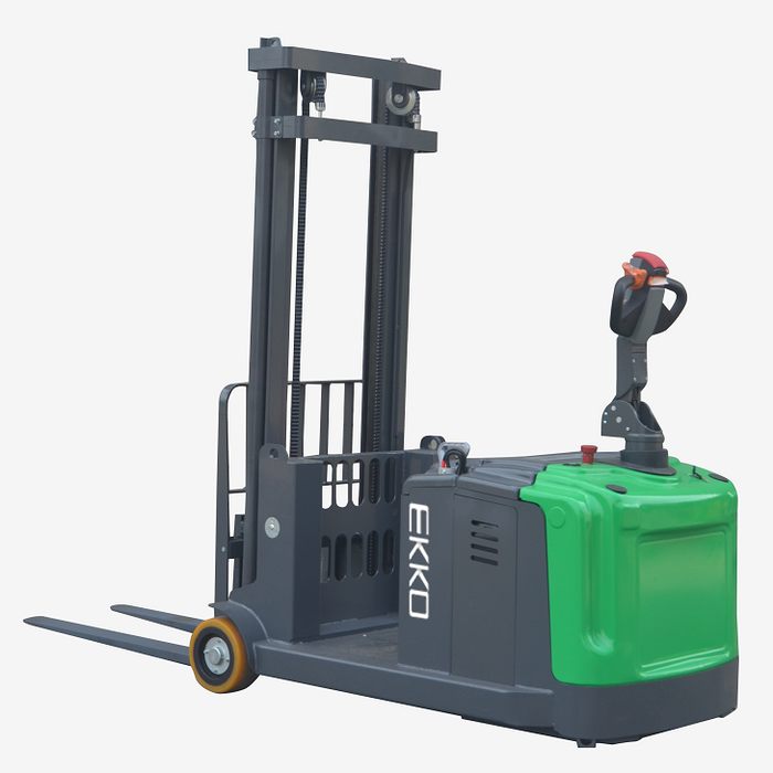 EKKO EK14-130Li | Lithium Counterbalanced Walkie Stacker | 3300 lbs Capacity | 130" Lift Height