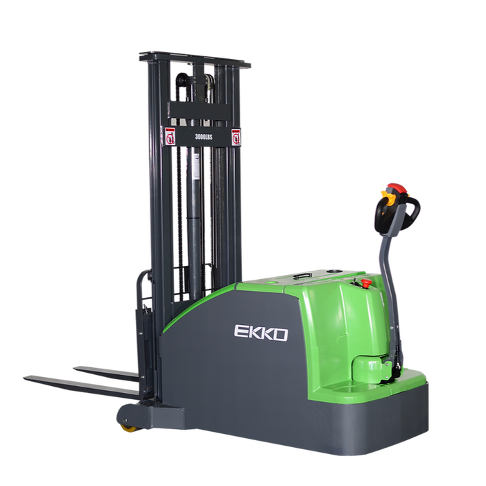 EKKO EK14CS-130Li | Lithium Counterbalanced Walkie Stacker SIDE-SHIFTING | 3000 lbs Capacity | 130" Lift Height