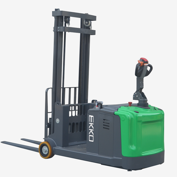 EKKO EK14S-130Li | Lithium Counterbalanced Walkie Stacker SIDE-SHIFTING | 3300 lbs Capacity | 130" Lift Height